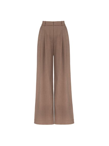 CALÇA JEMINA PANTALONA EM ALFAIATARIA MARROM