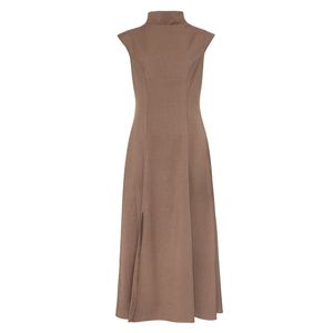 VESTIDO MAISIE MAXI MIDI MARROM