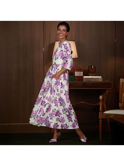 VESTIDO BONDS MAXI MIDI CREPE ESTAMPADO