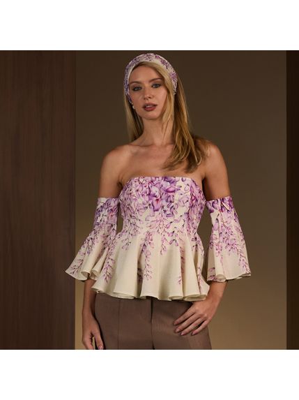TOP WHISPER VISCOLINHO OMBRO A OMBRO ESTAMPADO