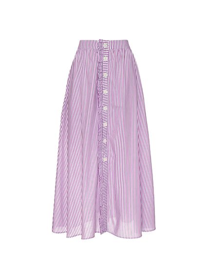 SAIA ISLA MAXI MIDI LISTRADO LILAS