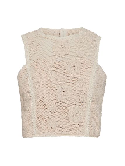 TOP MAGDA EM CROCHET RELEVO 100% ALGODÃO