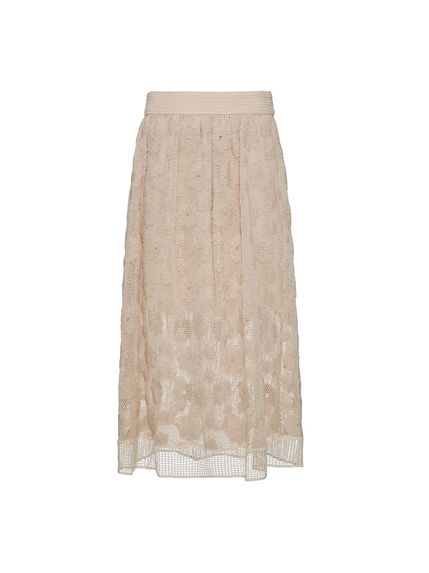 SAIA MIDI CIBELE EM CROCHET RELEVO 100% ALGODÃO