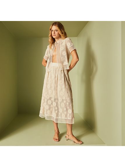 CASAQUETO RICCI EM CROCHET RELEVO 100% ALGODÃO