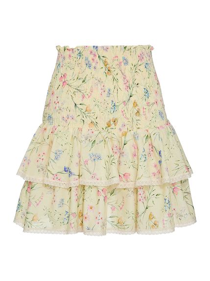 SAIA YOKO CURTA EM MOUSSELINE 100% ALGODÃO ESTAMPADO COM LASTEX