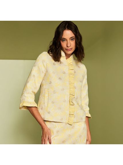 CASAQUETO LAURITA EM JACQUARD ALGODÃO