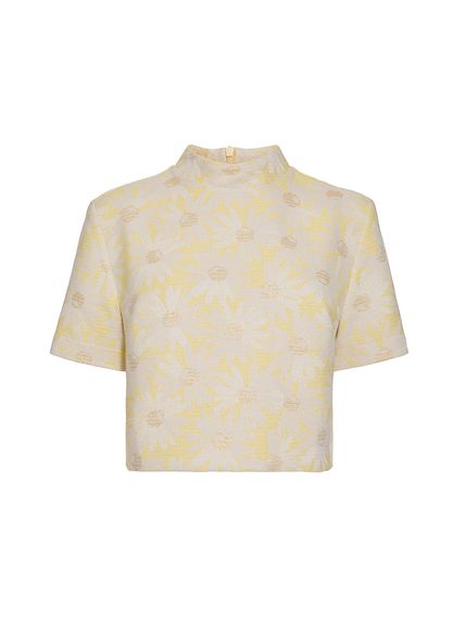BLUSA ROSALINA EM JACQUARD ALGODÃO