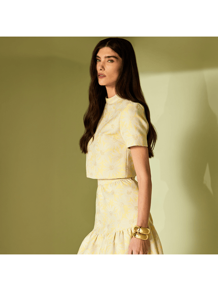 BLUSA ROSALINA EM JACQUARD ALGODÃO