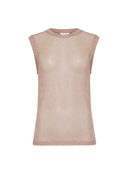 BLUSA ZITA EM TELA BRILHO DOURADA