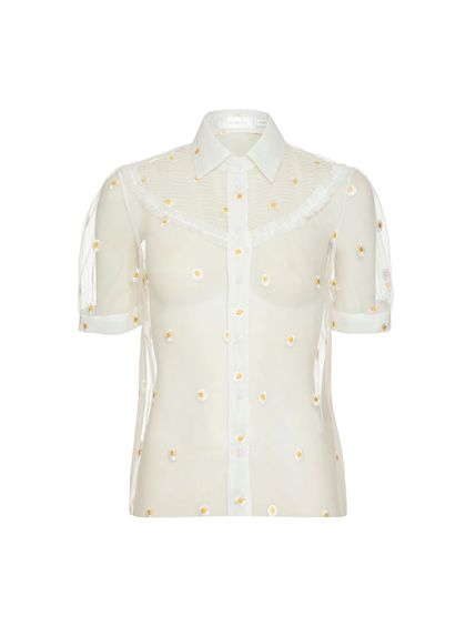 CAMISA ANDREA EM TULE BORDADO