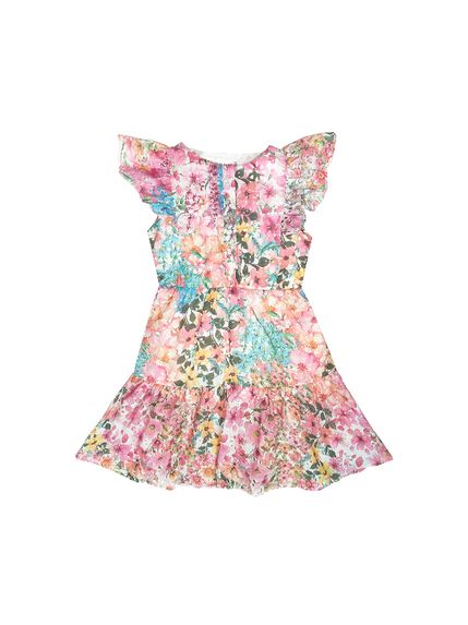 VESTIDO FLORENÇA INFANTIL EM LAISE 100% ALGODÃO ESTAMPADA