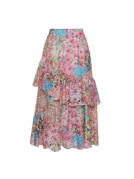 SAIA MAXI MIDI BELA EM LAISE 100% ALGODÃO ESTAMPADA