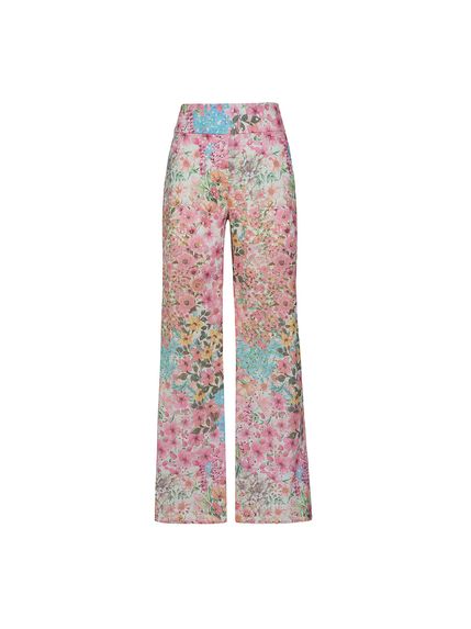 CALÇA TICI EM LAISE 100% ALGODÃO ESTAMPADA