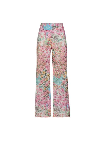CALÇA TICI EM LAISE 100% ALGODÃO ESTAMPADA