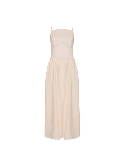 VESTIDO MAXI MIDI GIO EM EM LINHO 100% E RENDA
