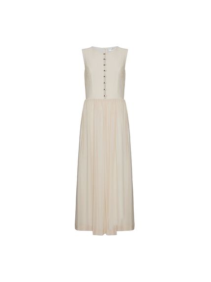 VESTIDO MAXI MIDI MARIA ISABELLA EM TECIDO PLISSADO