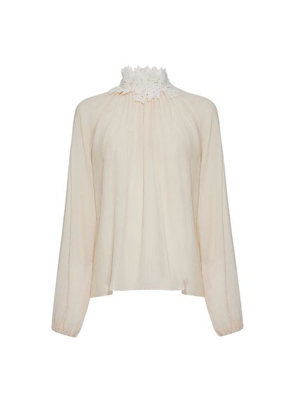 BLUSA MARIA EDUARDA EM TECIDO PLISSADO