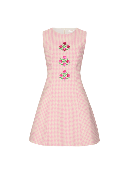 VESTIDO CURTO  ANIS  EM JACQUARD 100% ALGODÃO PAETÊ