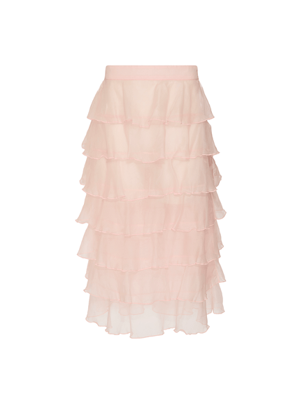 SAIA MIDI KAKÁ  EM ORGANZA 100% SEDA
