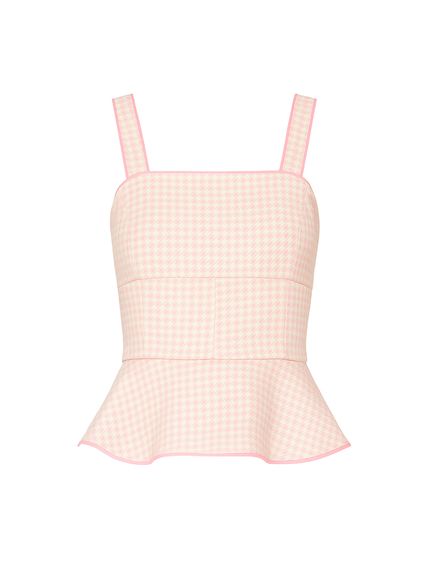 TOP LAISY PEPLUM EM JACQUARD 100% ALGODÃO
