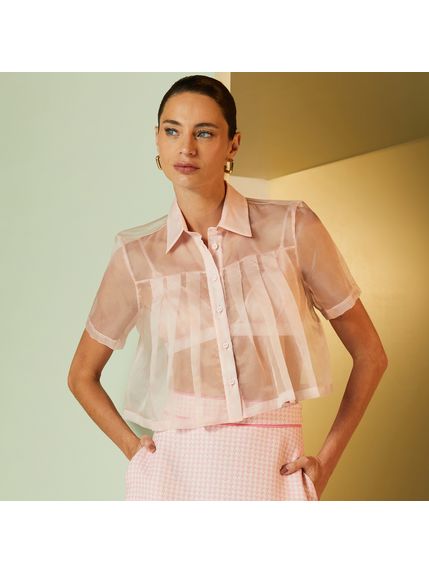 CAMISA MIRIE EM ORGANZA 100% SEDA