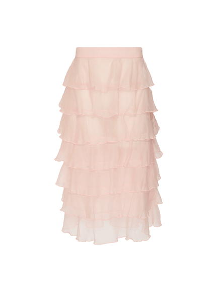 SAIA MIDI KAKÁ  EM ORGANZA 100% SEDA