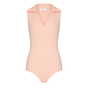 BODY CASSANDRA COM GOLA POLO CANELLE ROSA CLARO