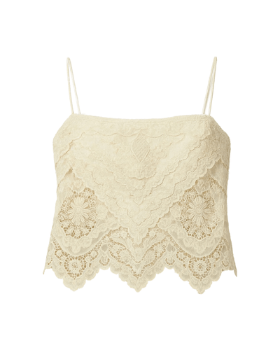 TOP MICA EM RENDA BORDADA