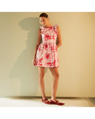 VESTIDO CURTO DIDI EM TECIDO 100% ALGODÃO ESTAMPADO