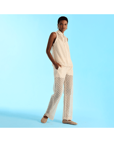 CALÇA CIELA EM TULE BORDADO