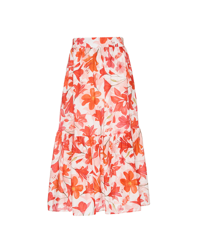 SAIA MAXI MIDI ANNE EM MOUSSELINE 100% ALGODÃO ESTAMPADO