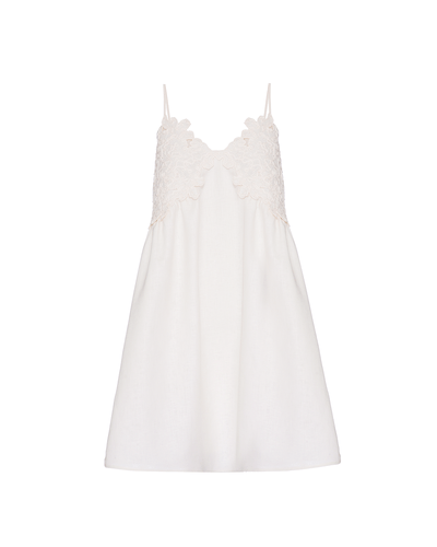 VESTIDO CURTO LIRA EM LINHO PURO