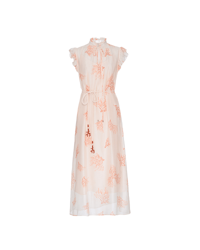 VESTIDO MAXI MIDI VALÉRIA EM MODAL E SEDA ESTAMPADA